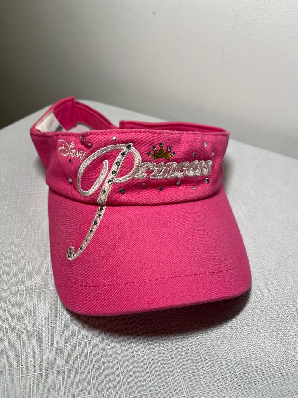 Disneyland PRINCESS KIDS Hot Pink Visor with Rhinestones